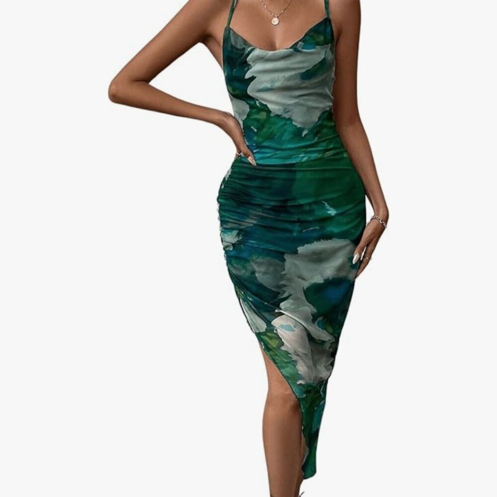 Green Tie Dye Bodicon Dress